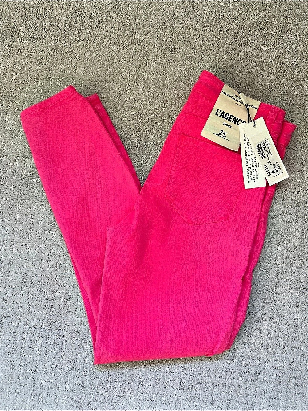 L'AGENCE Margot Skinny Pink Skinny Jeans Waist 25 NWT